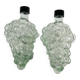 2 carafe bottles with bunches of grapes in glass - Empoli - Vintage