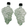 2 carafe bottles with bunches of grapes in glass - Empoli - Vintage