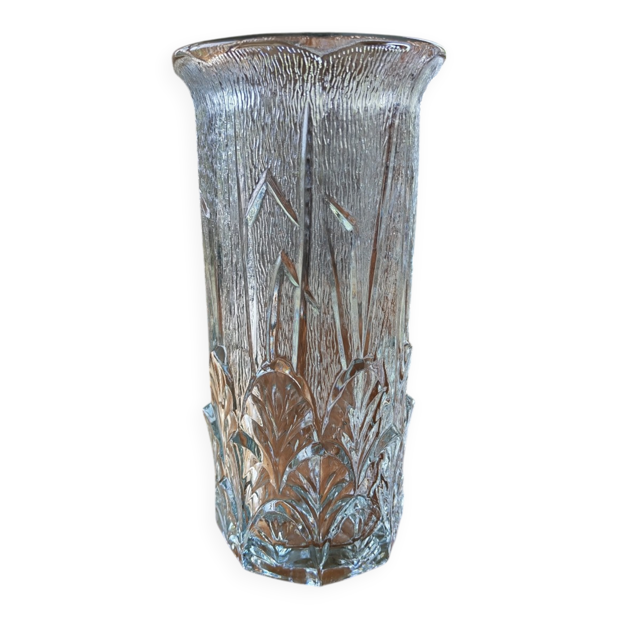 Vintage moulded glass vase