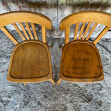 Pair of Vintage Bistro Chairs LUTERMA Light Wood 1960s