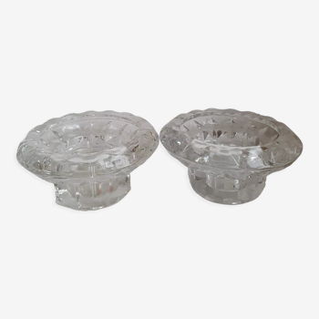 Saucer model glass candlesticks