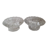 Saucer model glass candlesticks
