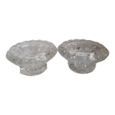 Saucer model glass candlesticks