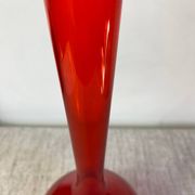Red glass vase