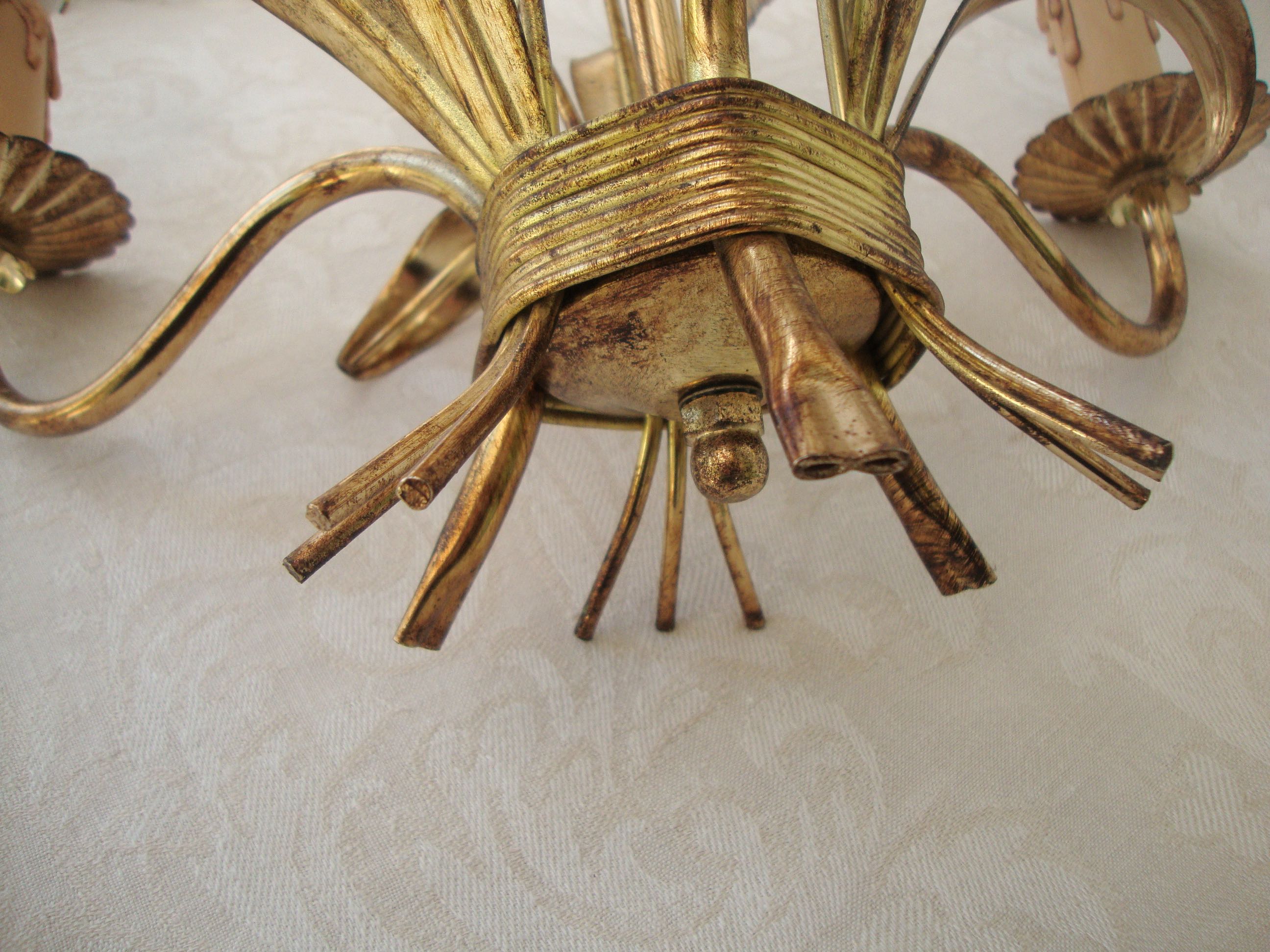 Chandelier brass ears of wheat