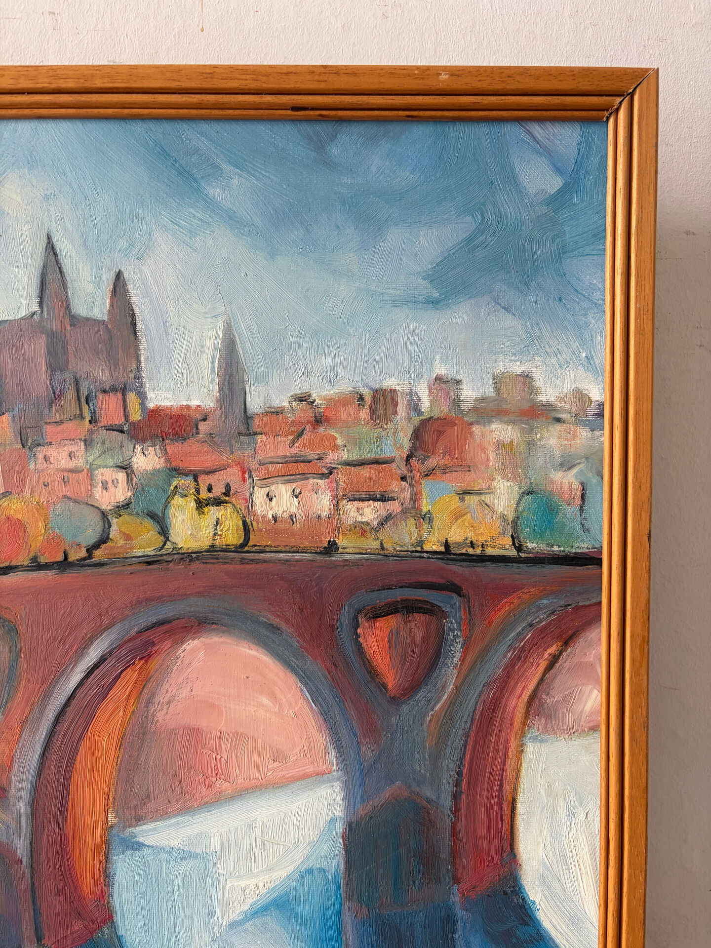 Pont Neuf, Toulouse, oil on canvas signed Sprova