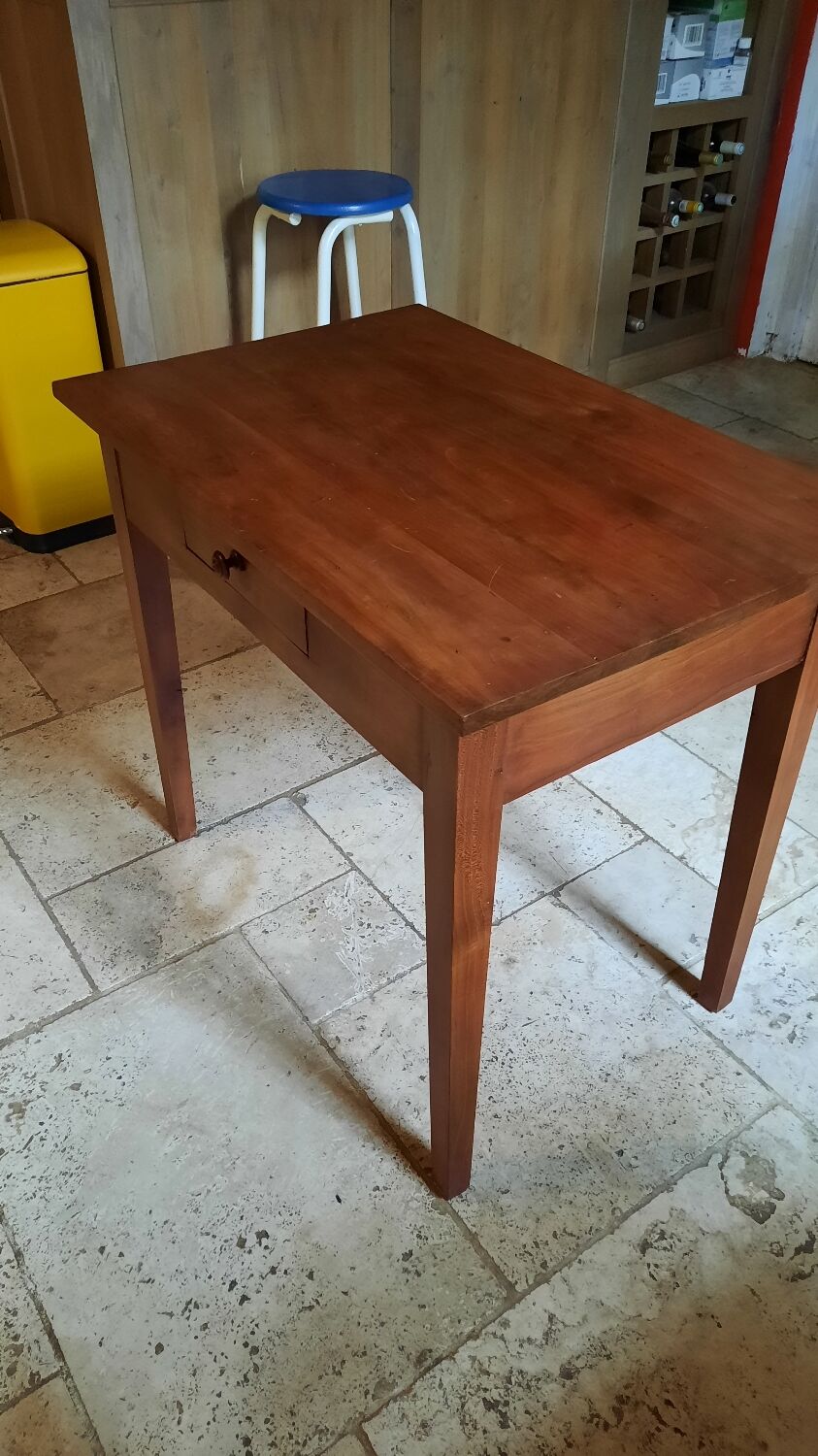 Table 1 tiroir merisier
