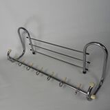 Vintage chrome wall coat rack, 1950s