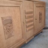 Buffet dresser sideboard bleached oak 1940 art deco