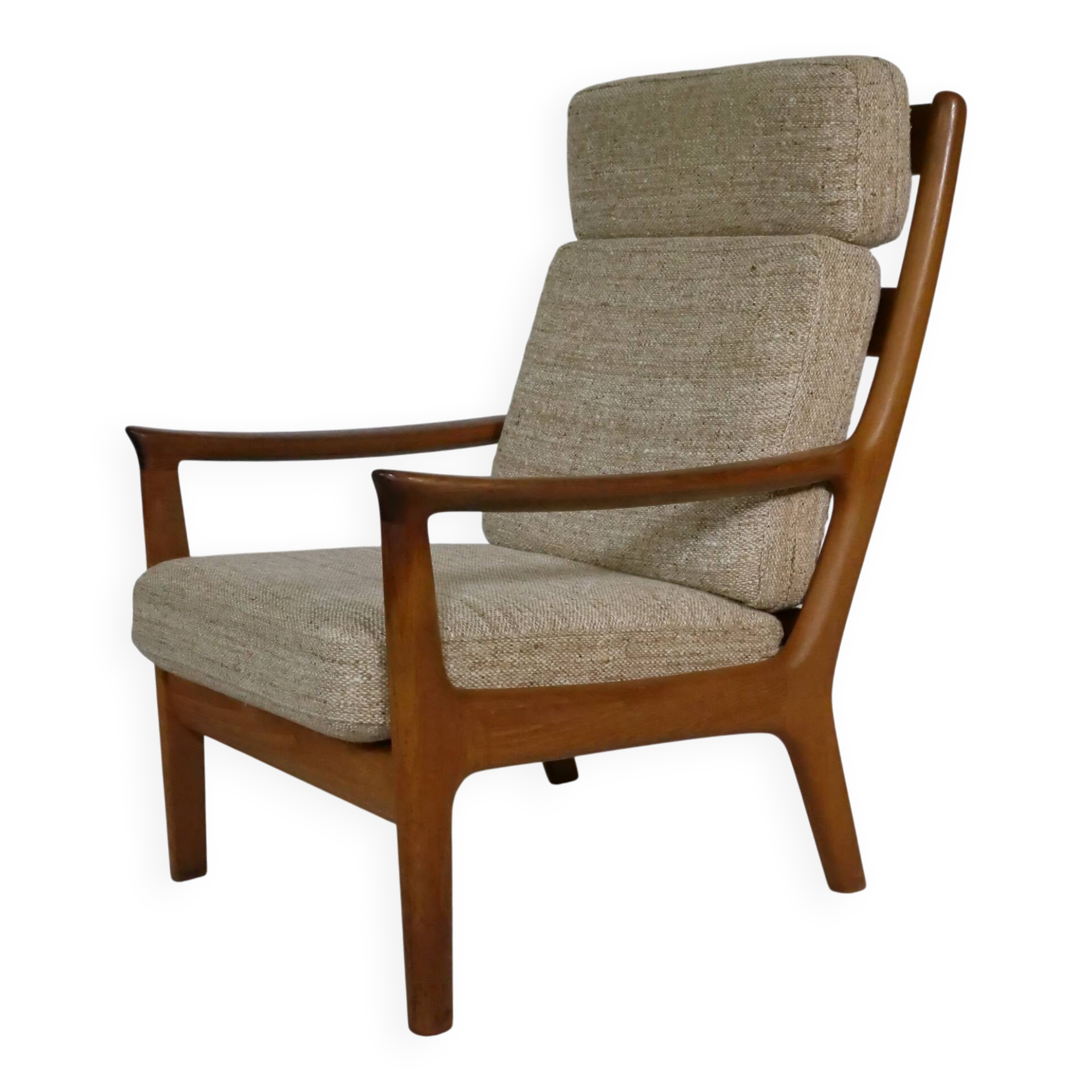 Mid-Century Teak Highback Lounge Chair by Juul Kristensen, Denmark, 1960s