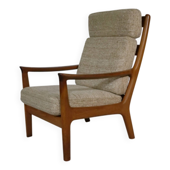 Mid-Century Teak Highback Lounge Chair by Juul Kristensen, Denmark, 1960s