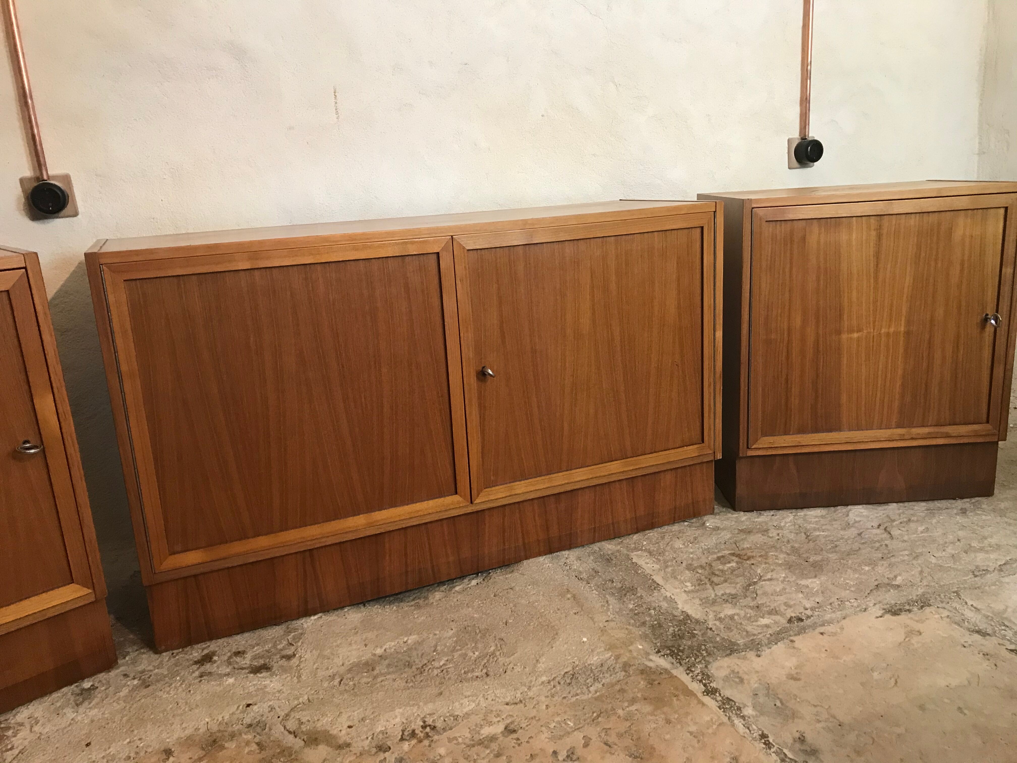 Set de trois modules enfilade style scandinave teck blond 1960