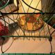 Vintage 50s metal and green wire magazine rack