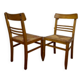 Pair of 70s straw chairs