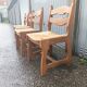 5 old mulched wooden chairs Guillerme and Chambron vintage