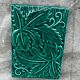 Green Ceramic Trivet with Leaf Decoration - Art Deco Period 1