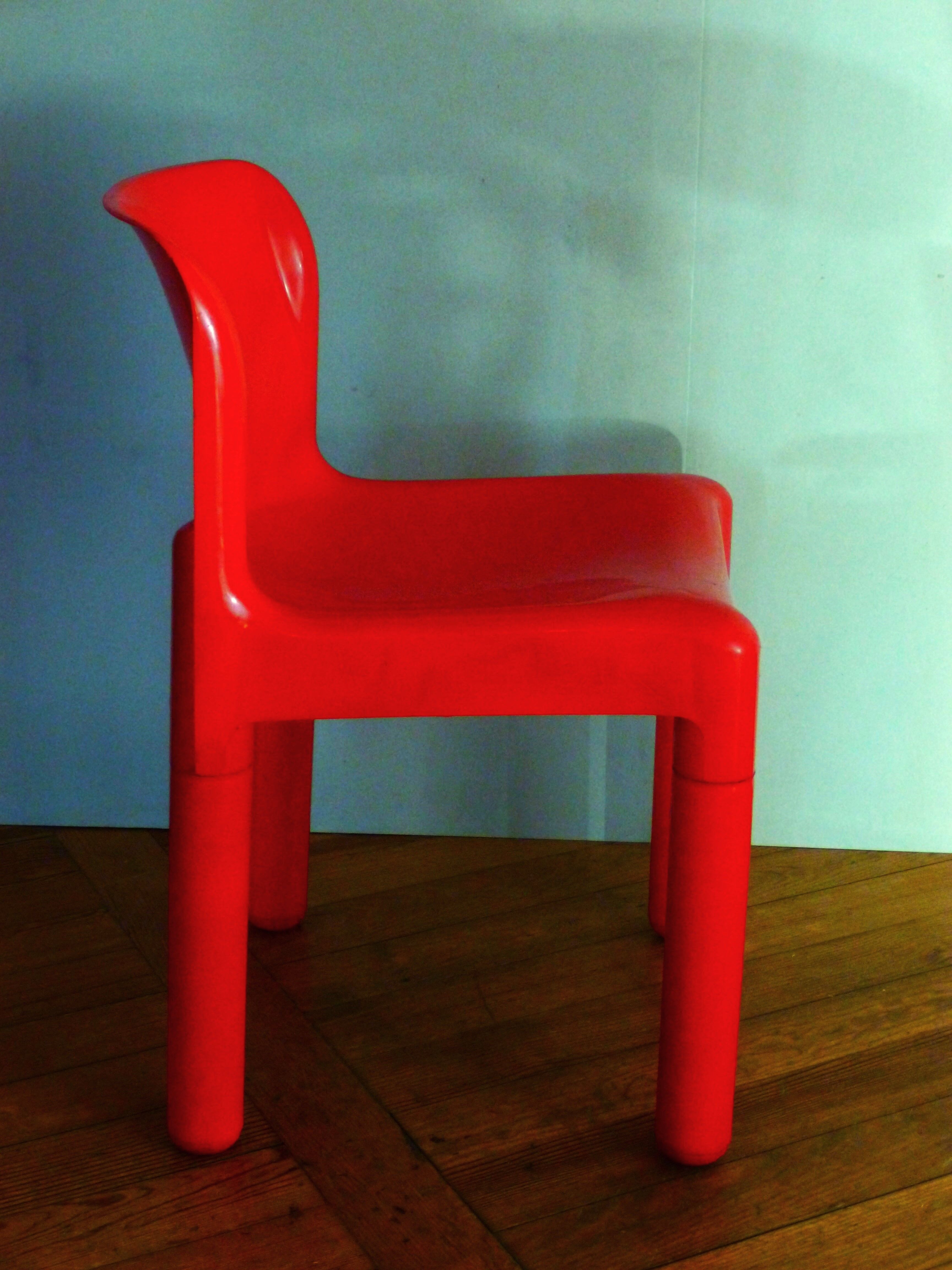 Set of 4 chairs by Carlo Bartoli, model 4875, Kartell edition, 70s