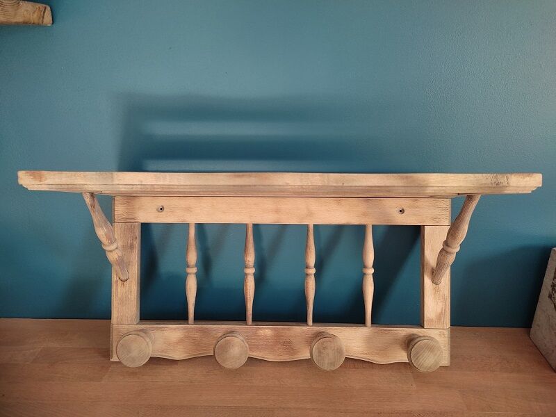 Coat rack hats wood aero-gummed 4 hooks dp 1122242