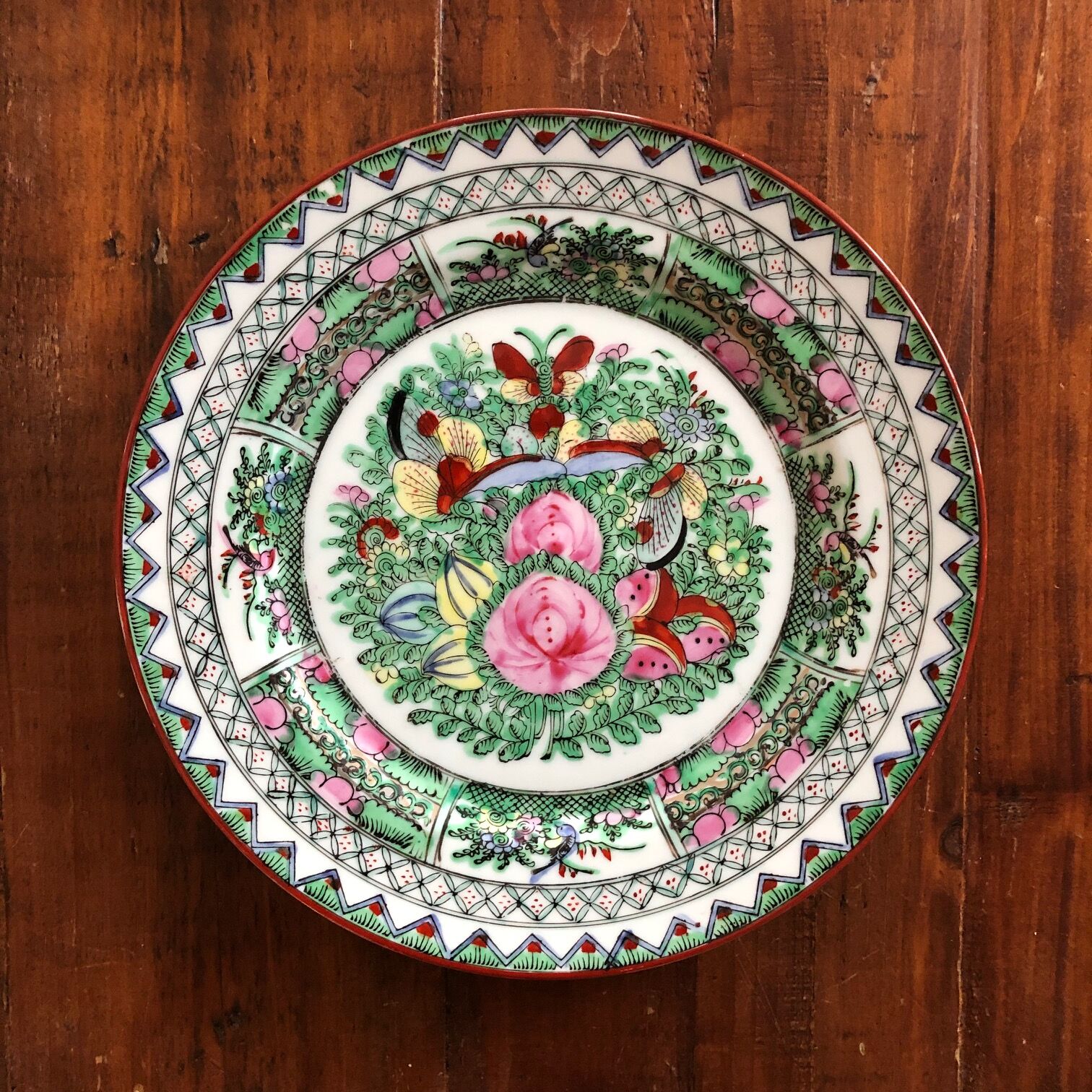 Colorful ancient Japanese plate