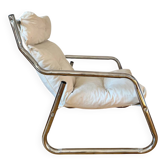 Tubular chrome metal armchair, 1970s