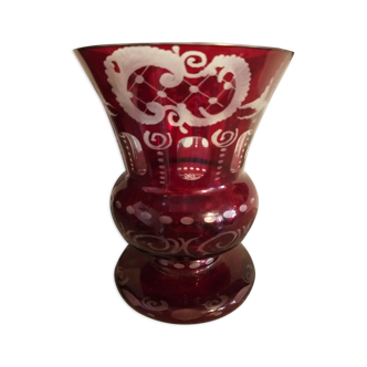 Bohemian crystal vase