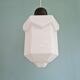 Art Deco Skyscraper Pendant in white opaline, 1920-30