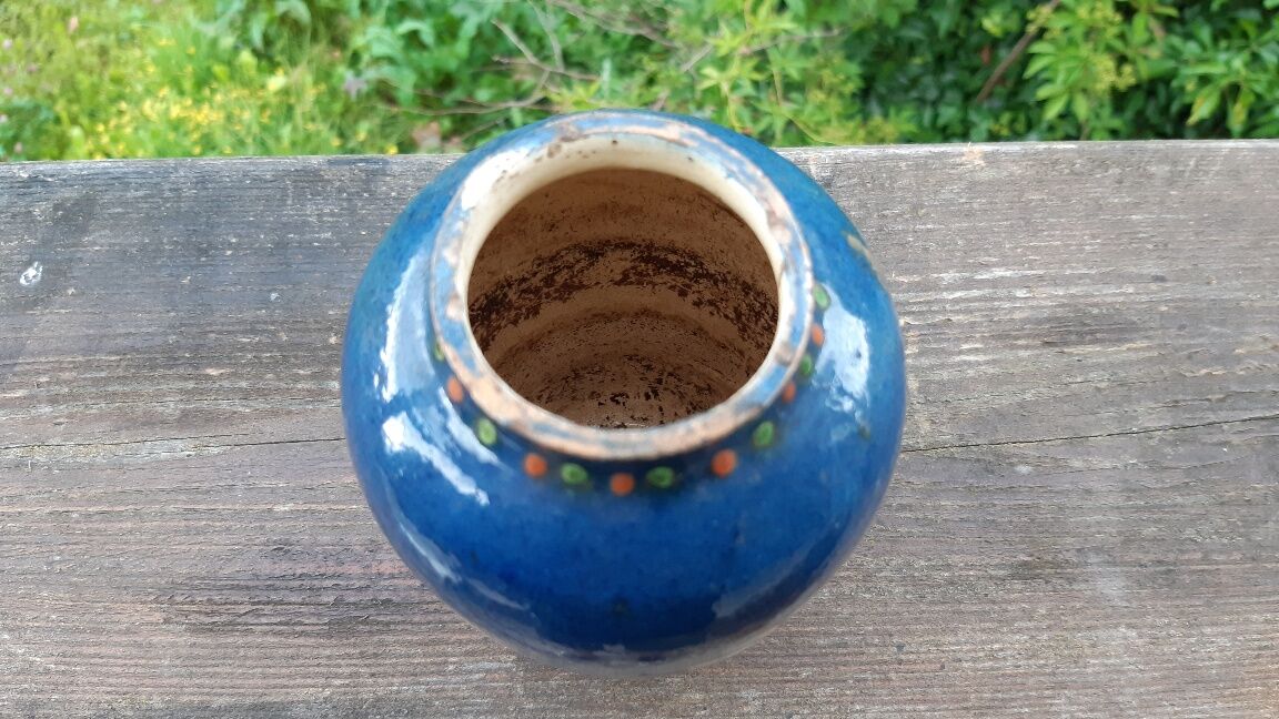Vase terre cuite vernissée Alsace 1922