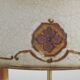 Lampe bouillotte à 2 lumières en laiton de l'Empire français, design floral peint à la main