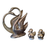 Vintage silver metal salt and pepper shaker