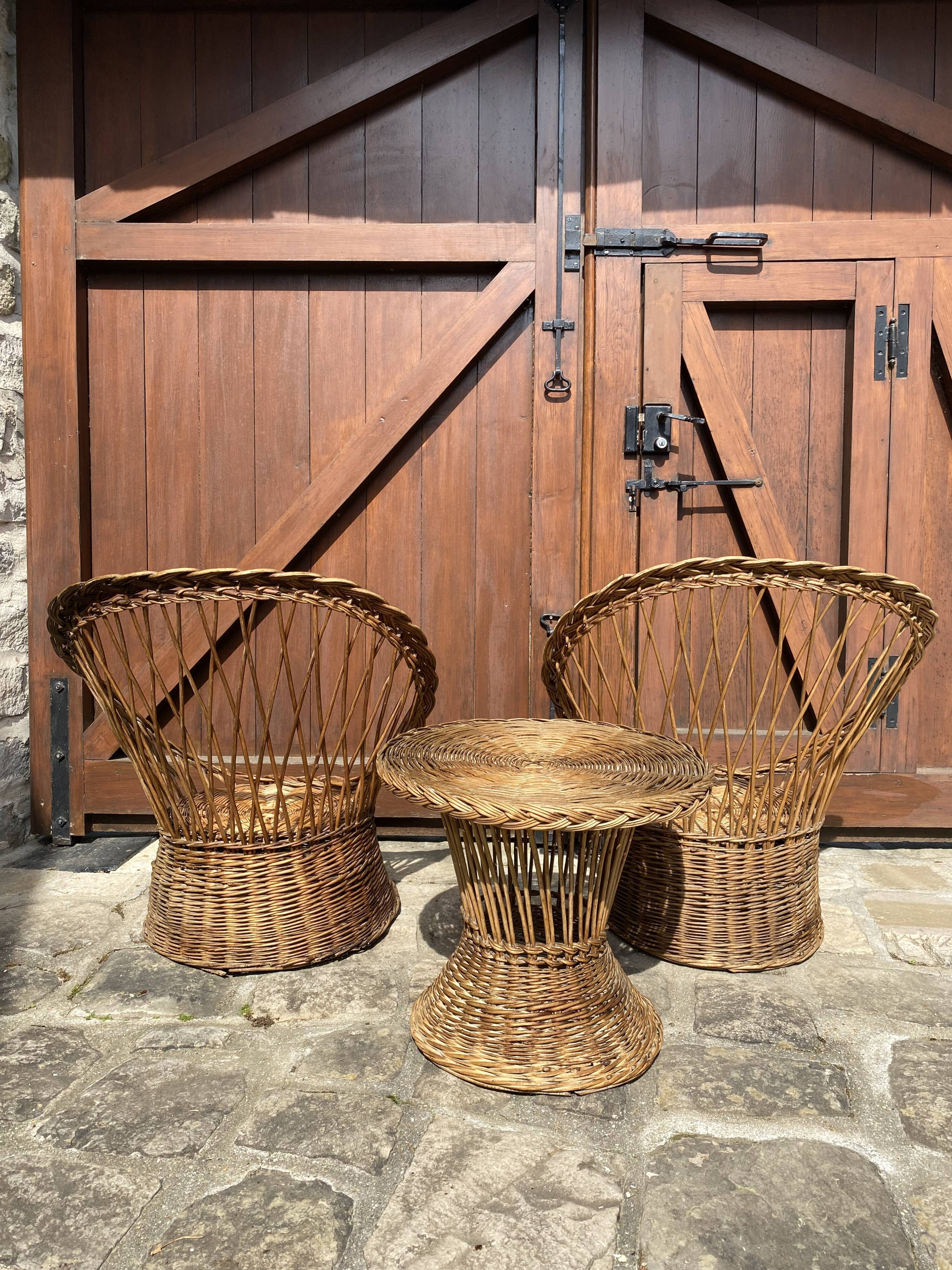 Wicker garden furniture