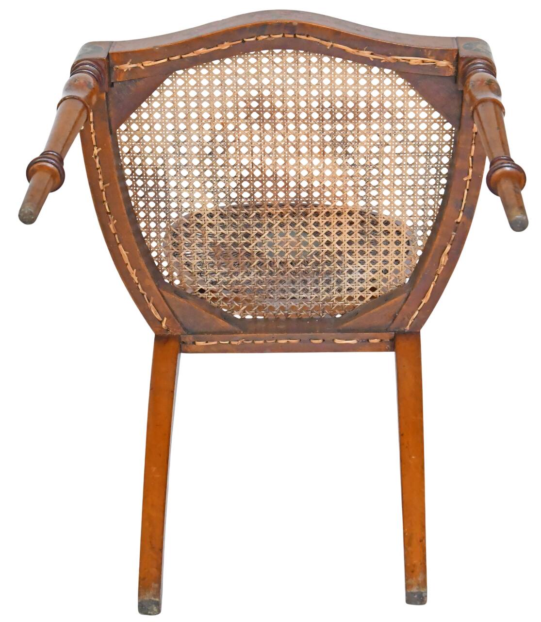 English caned chair in painted wood