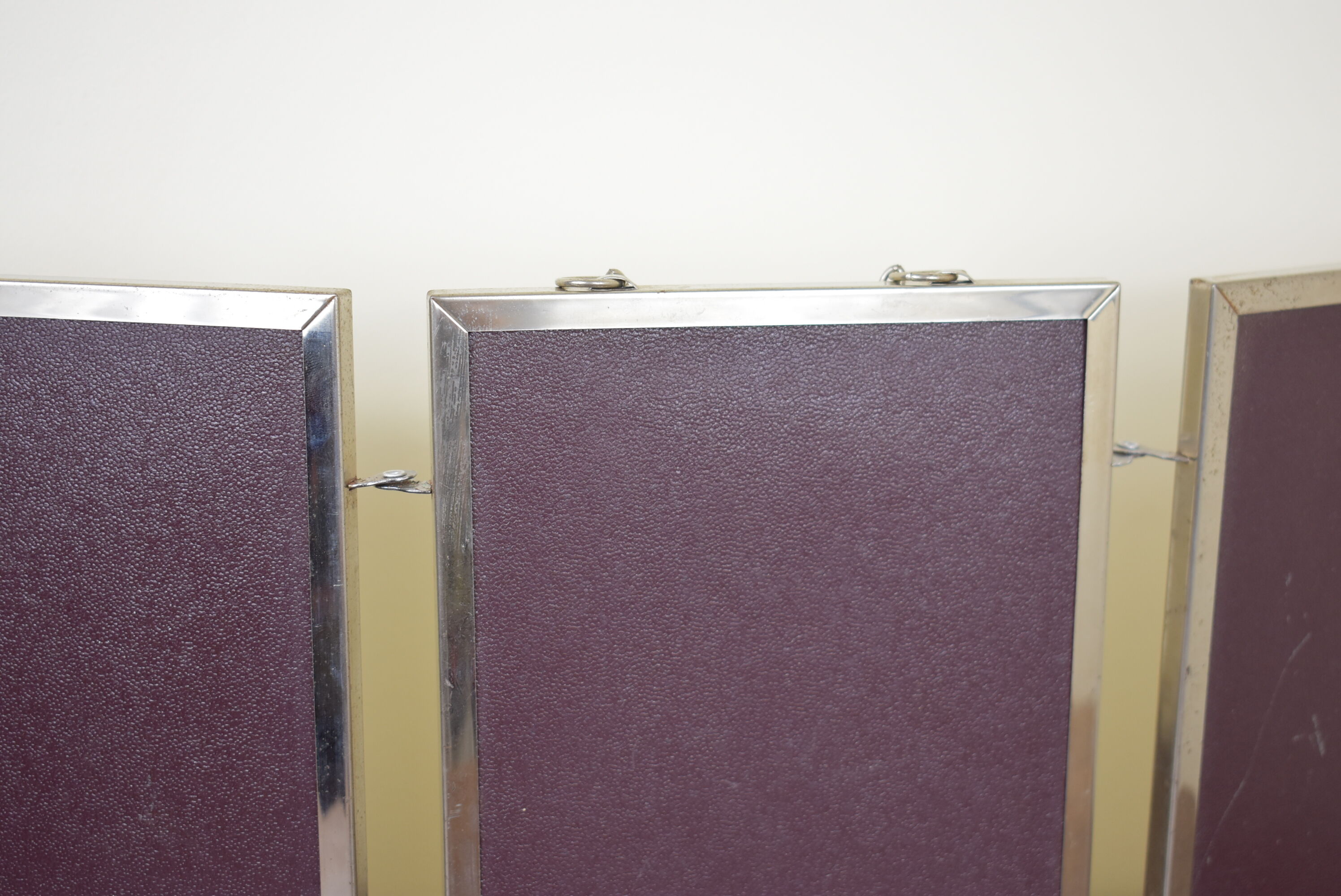 chrome vintage triptych mirror 46x19cm