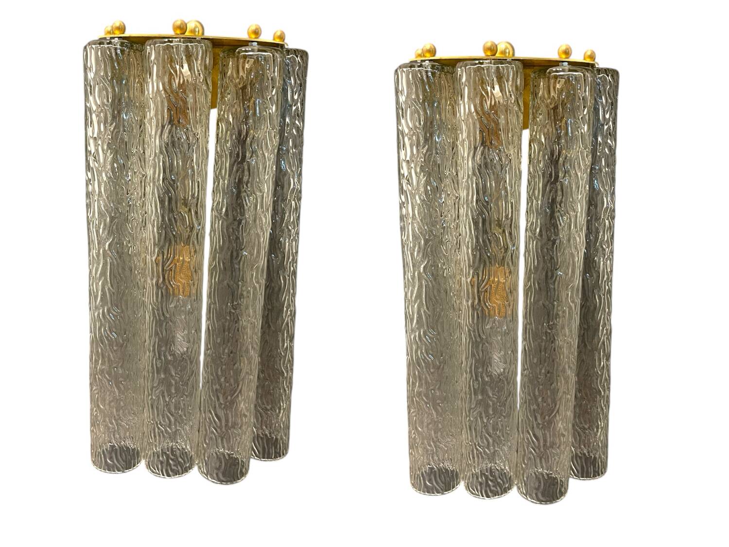 Murano Glass Tube Wall Sconces – Set of 2, Italy, 1980s