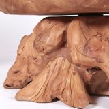 Olive root armchair brutalist design