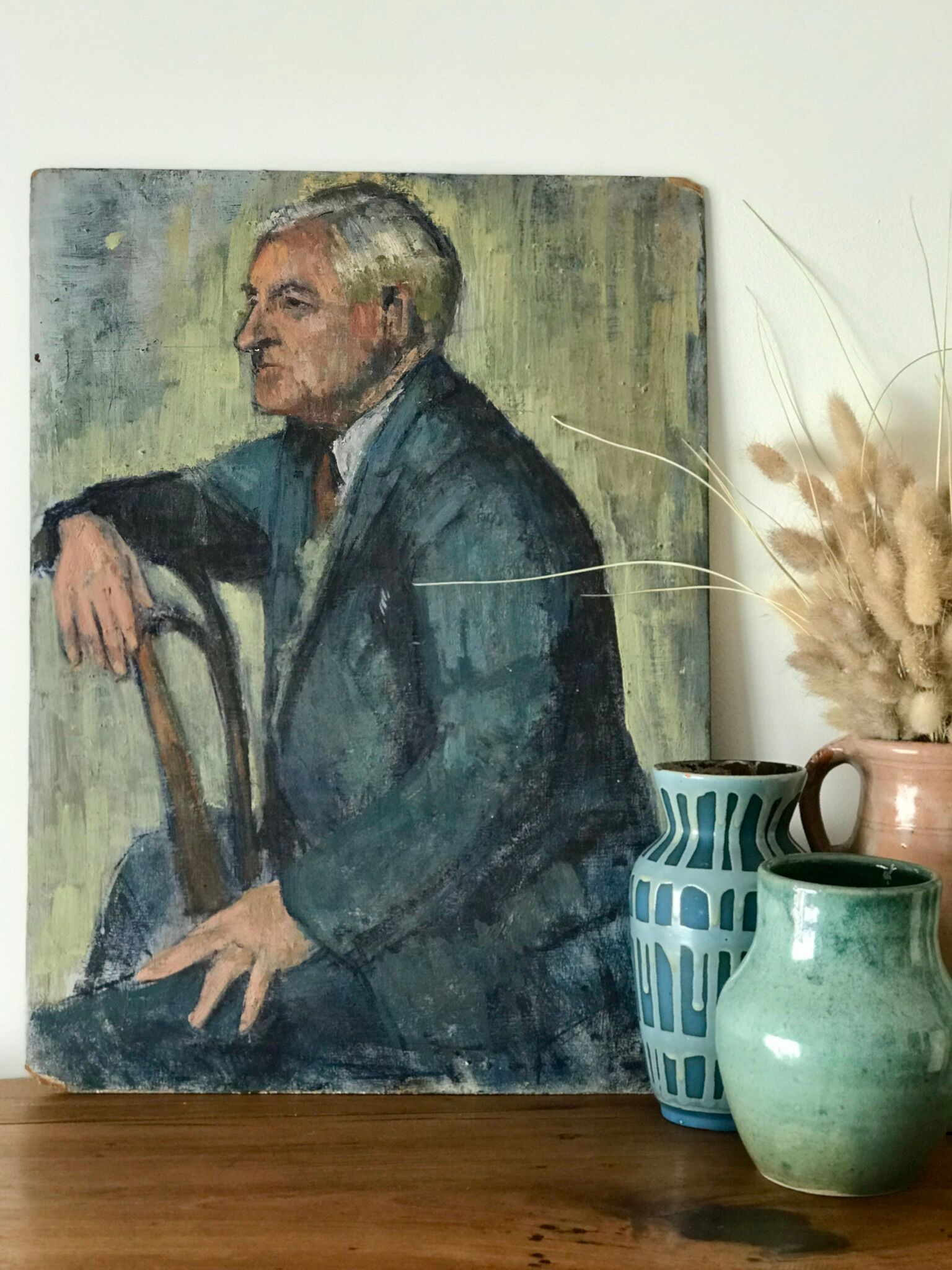 Portrait in ancient oil