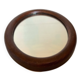 Mini oval wooden mirror