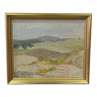 Ruth Wahlund (1906-1994 ), Swedish Landscape, 1960, Oil on Canvas, Framed