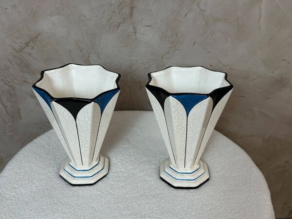 Paire de vases Longwy