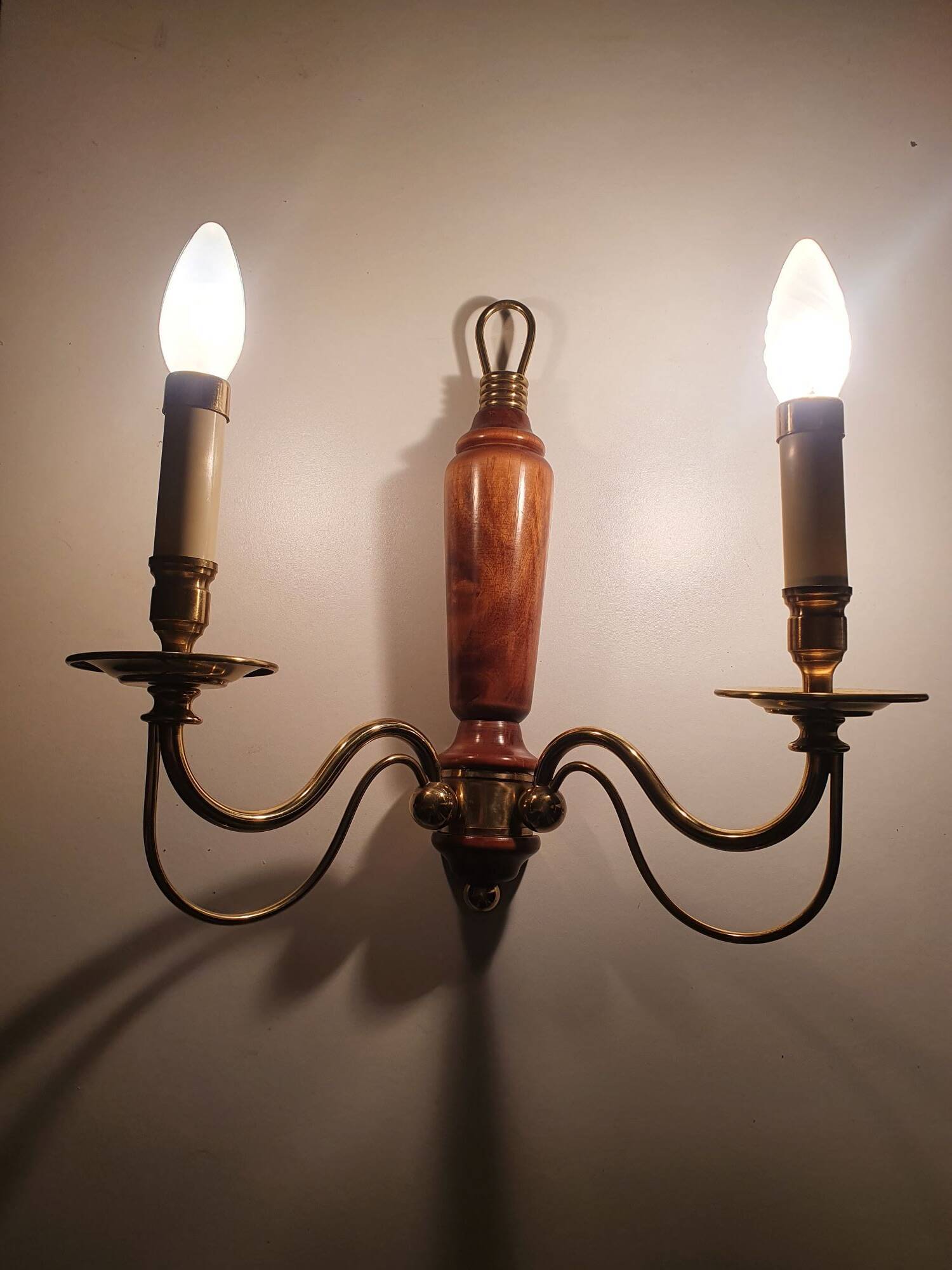 Pair of large antique candlestick wall sconces