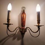 Paire de grandes appliques murales bougeoirs anciennes