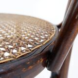 5 chaises bistrot Fischel en bois et cannage, 1890-1910