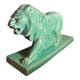Large Art Deco lion sculpture, in crackled enamel, Peugeot, 1934, Le Jan