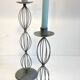 Geometric METAL CANDLE HOLDERS Patinated Gray