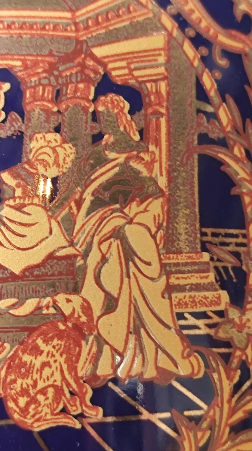 Old Large Egg Porcelain Jewelry Box Set