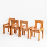 Vintage pine chairs. Designed by Silvio Coppola for Fratelli Montina.