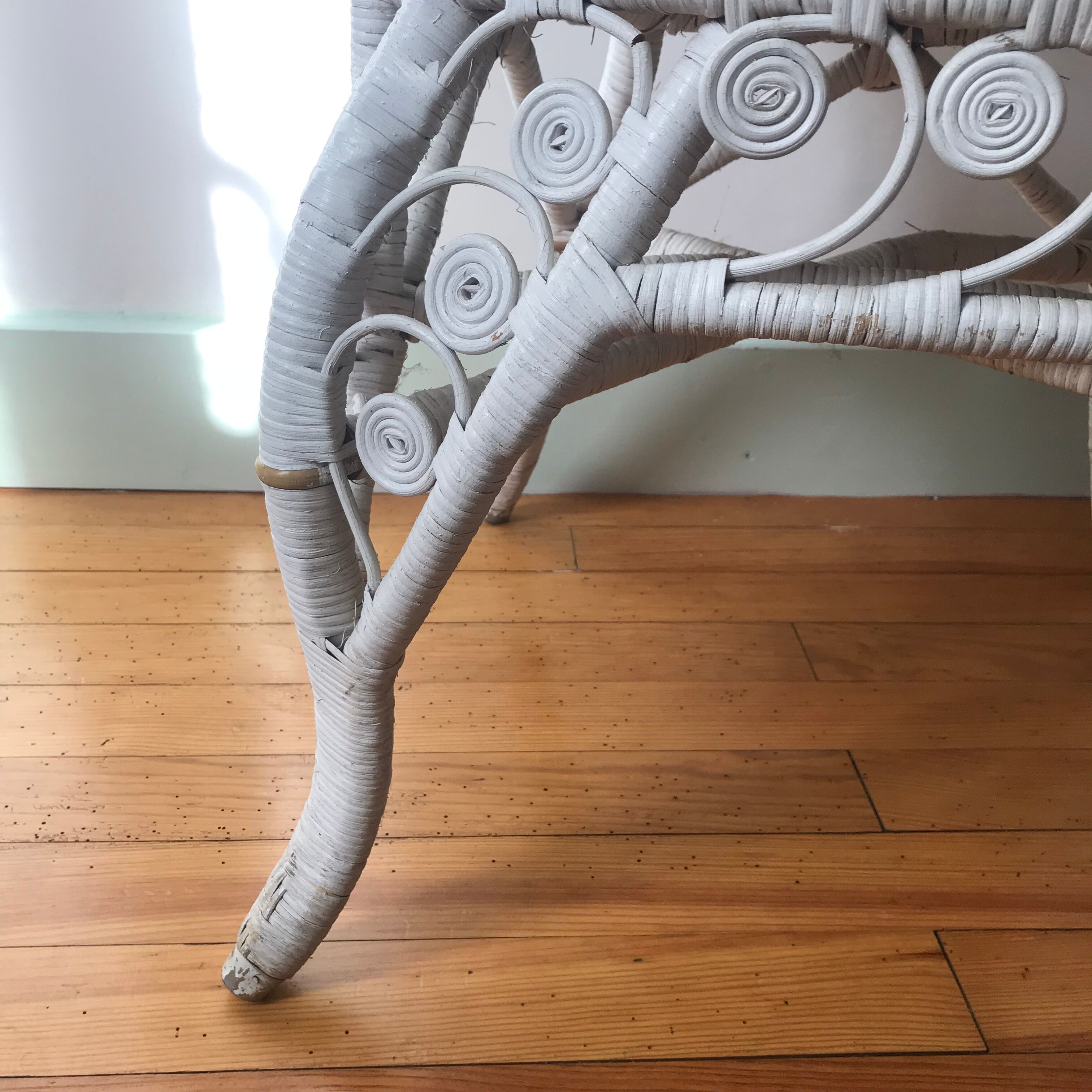 White peacock rattan chair