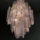 Suspension transparentes modernes « listelli » lustre en verre de murano