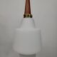 Suspension scandinave en opaline et teck, vers 1960