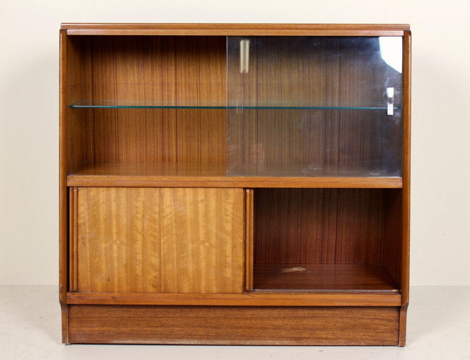 Showcase vintage E gum G Plan glass sliding glass doors