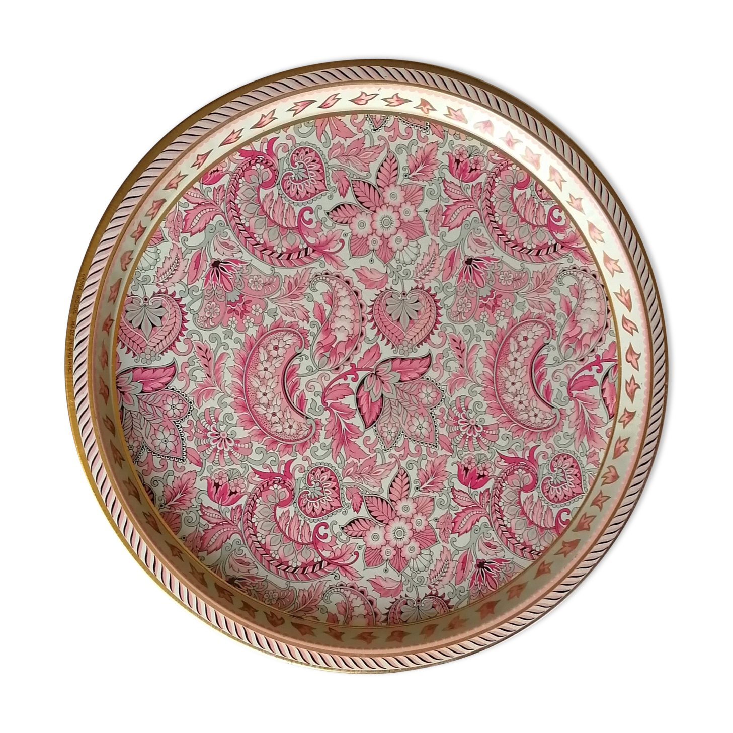Metal tray Vienna Woods printed cachmire 70s